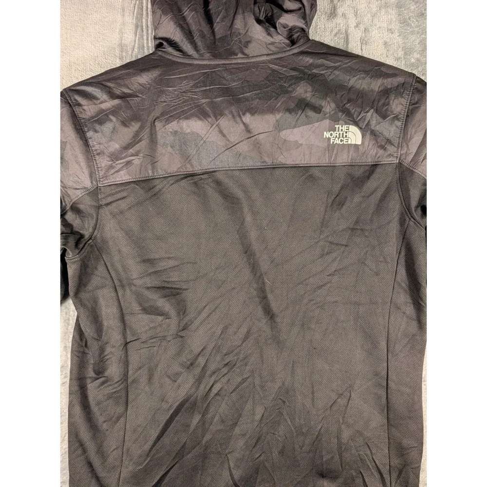 The North Face Men's Small Black‎ Camo Full Zip Hooded Fleece Jacket